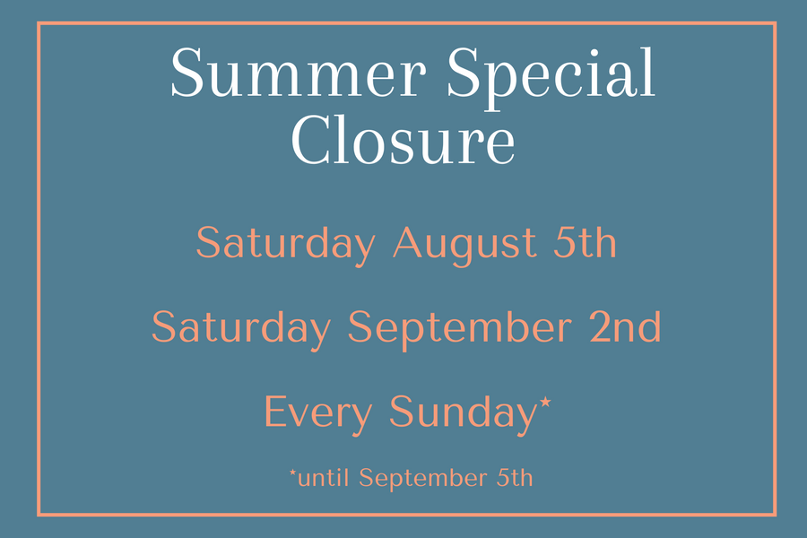 Summer 2023 Special Hours