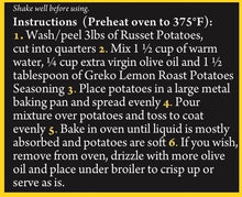 Load image into Gallery viewer, Grandpa J’s Greko Lemon Roast Potatoes Seasoning