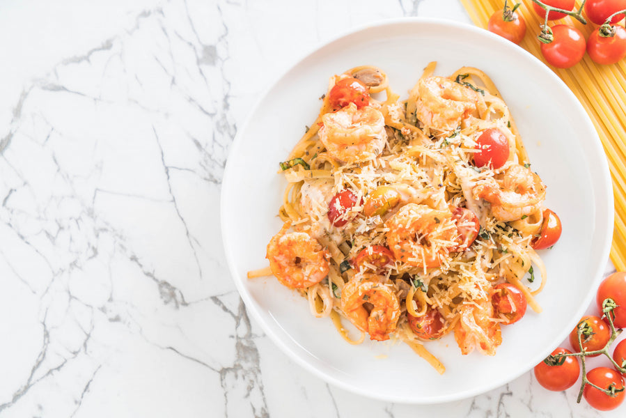 Seafood Pasta with Prawns and Lobster Oil