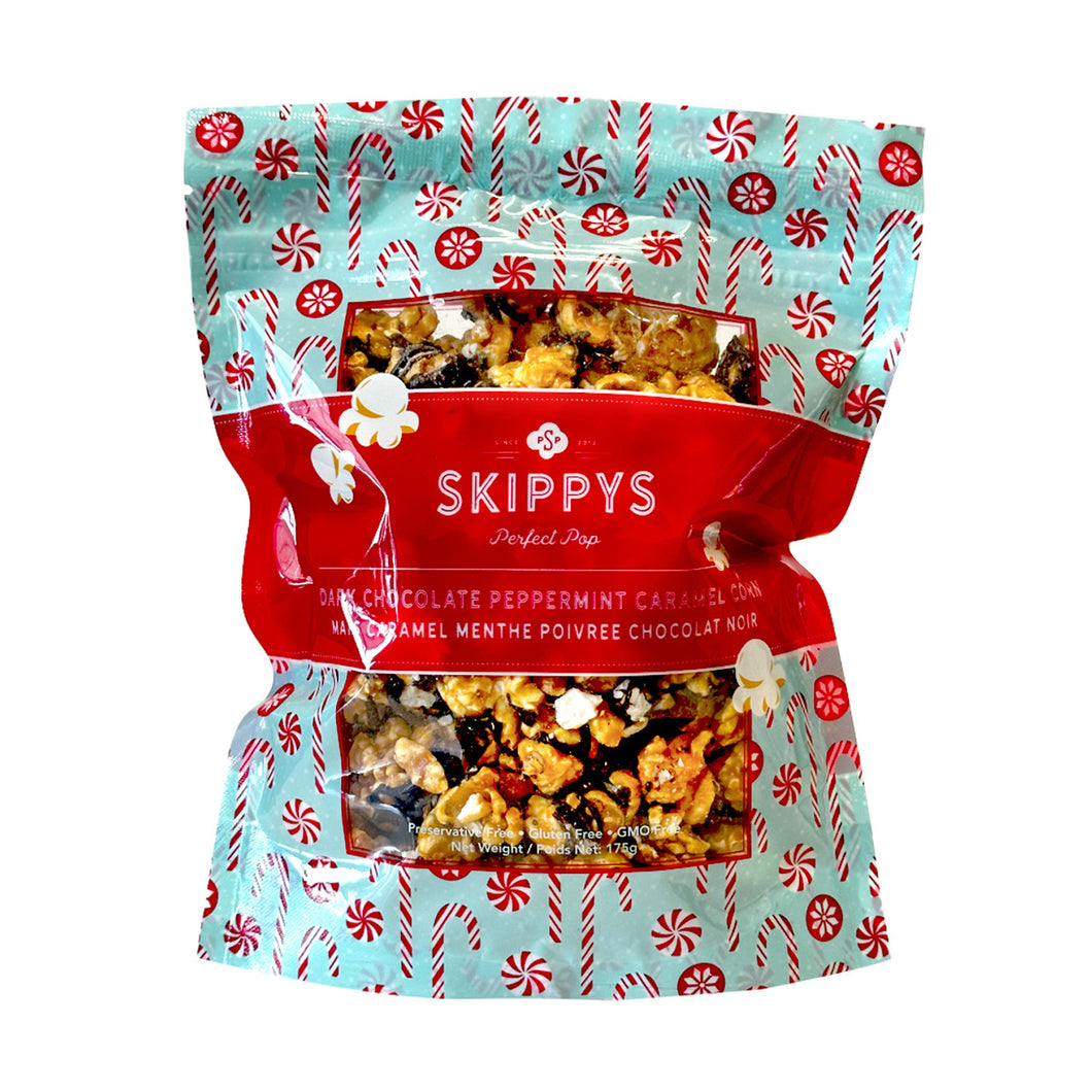 Skippy's - Holiday Caramel Corn - Dark Chocolate Peppermint