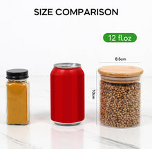 Load image into Gallery viewer, Glass Canister with Bamboo lid 12oz
