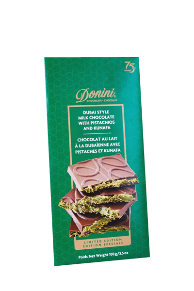 Donini - Dubai Style Milk Chocolate with Pistachios and Kunafa Bar