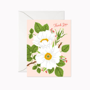 Garden Rose Thank You Greeting Card