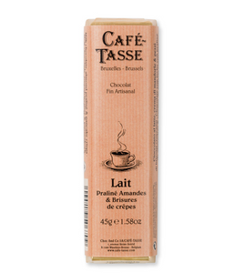 Chocolat Cafe-Tasse - Milk chocolate bar with Almond praline & Crispy Crepes