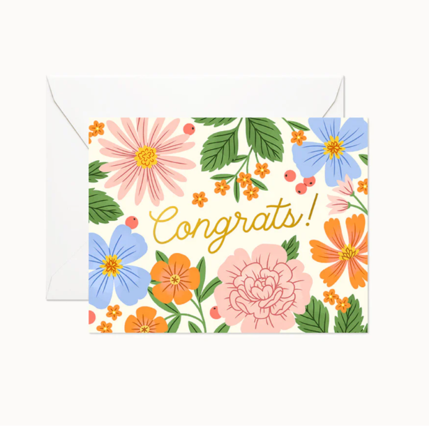 Congrats Summer Garden Greeting Card