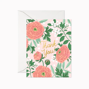 Thank You Ranunculus Greeting Card