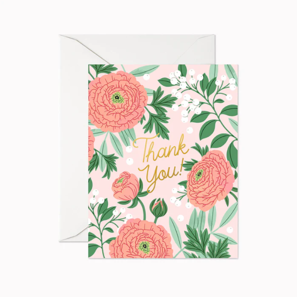 Thank You Ranunculus Greeting Card