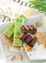 Load image into Gallery viewer, Chocolat Cafe-Tasse - Milk chocolate bar filled with a Pistachio Praline
