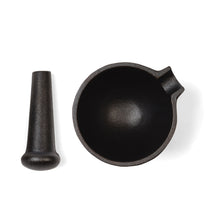 Load image into Gallery viewer, Cast Iron Mortar and Pestle, black, 4&quot;
