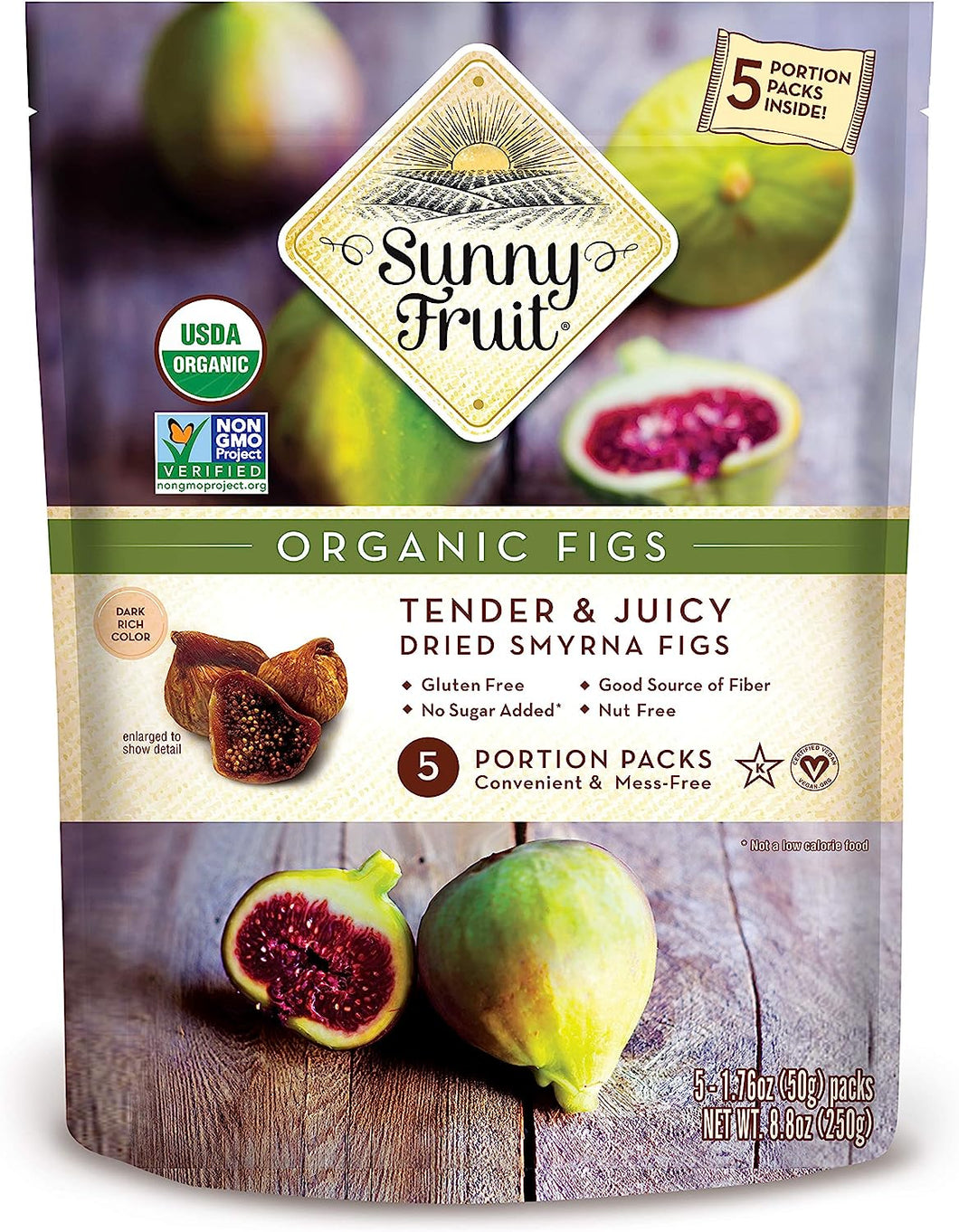 Sunny Fruits - Organic Figs, 5 portion packs