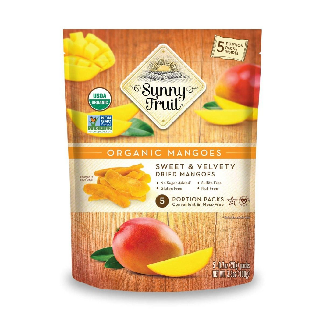 Sunny Fruits - Organic Dried Mangoes, 5 portion packs