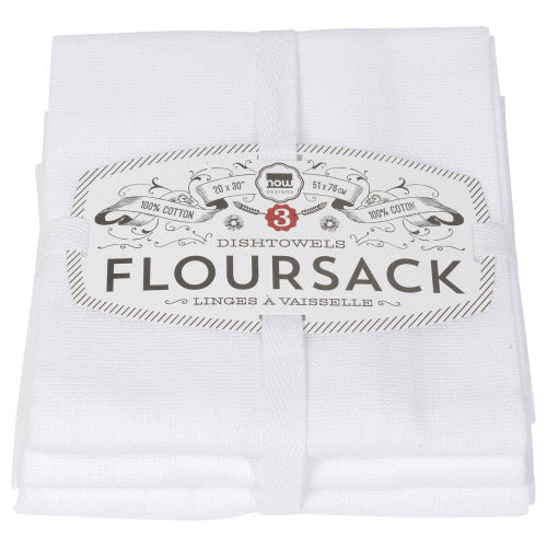 Dishtowels Floursack Tea Towel - White Set of 3