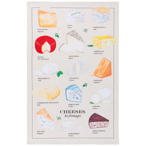 DishTowel  - Les Fromages Printed Cotton Dishtowel