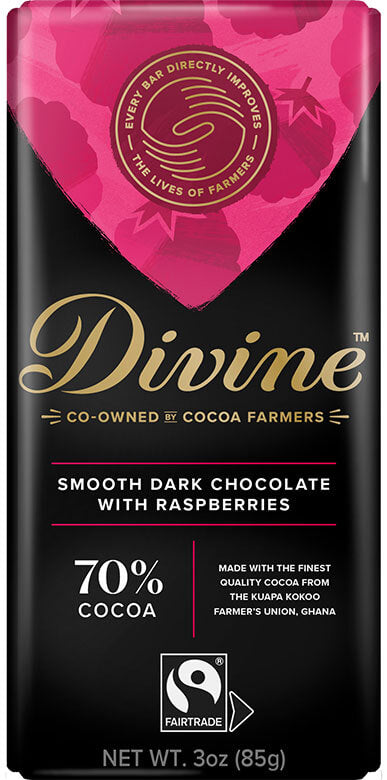 Divine - 70% Dark Chocolate With Raspberries