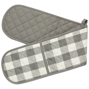 Long Double Handed Chef Mitt - London Gray Check