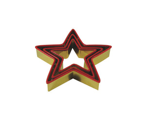 Cookie Cutter gold and red -Stars, Set of 3