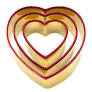 Cookie Cutter-Hearts Gold/Red Set of 3