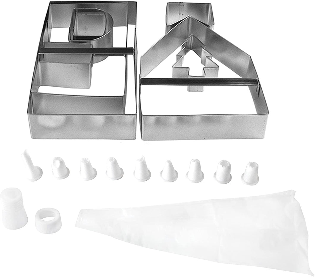 Cookie Cutter and Icing Bake Set, Gingerbread House 19-Piece