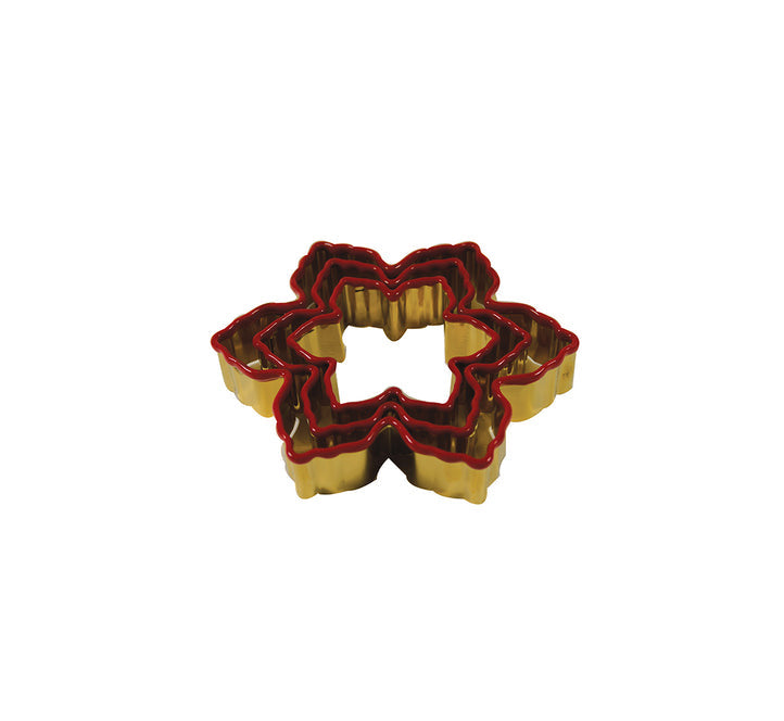 Cookie Cutter gold and red -Snowflakes, Set of 3